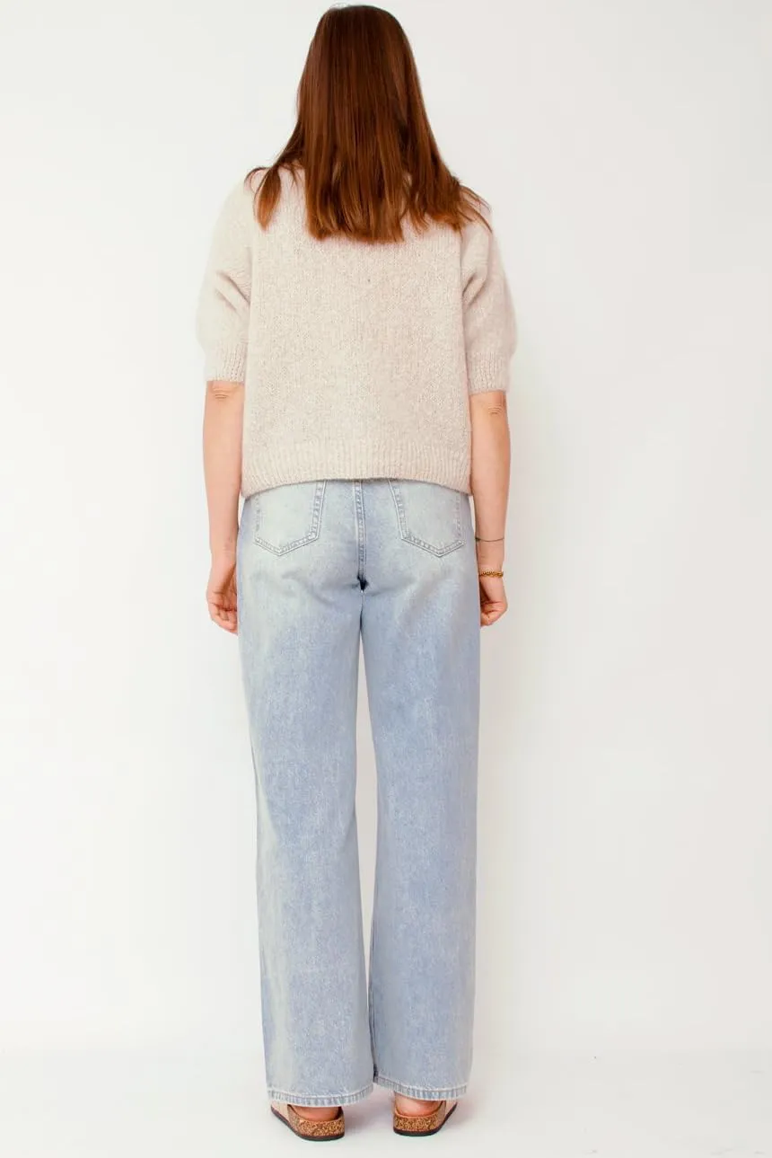 Women Short Sleeve Sweater Cropped Cardigan Button Front Knit Chunky Vest Trendy Y2k Preppy Girl Knitted Top Shirt