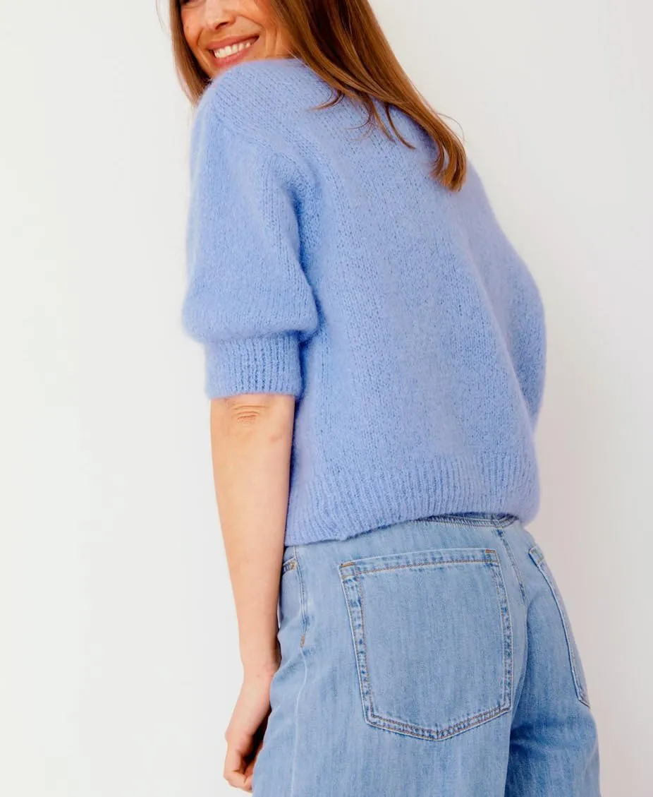 Women Short Sleeve Sweater Cropped Cardigan Button Front Knit Chunky Vest Trendy Y2k Preppy Girl Knitted Top Shirt