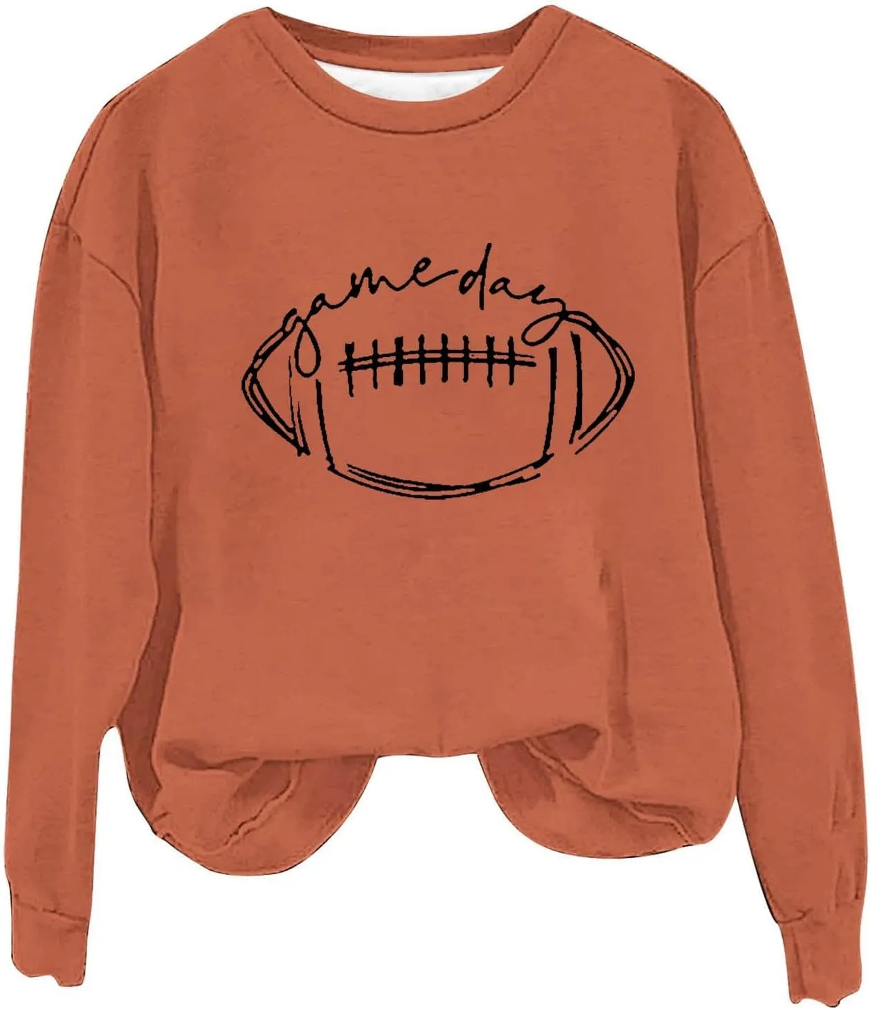 Womens American Football Printed Hoodies Fashion Casual Long Sleeve Hoodie Oversized Crewneck Cropped Sweatshirt