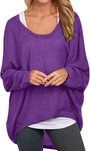 Womens Batwing Sleeve Pullover Tops Off Shoulder Loose Oversized Baggy Sweater Shirts Mens I Hop Hoodies