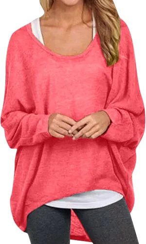 Womens Batwing Sleeve Pullover Tops Off Shoulder Loose Oversized Baggy Sweater Shirts Mens I Hop Hoodies