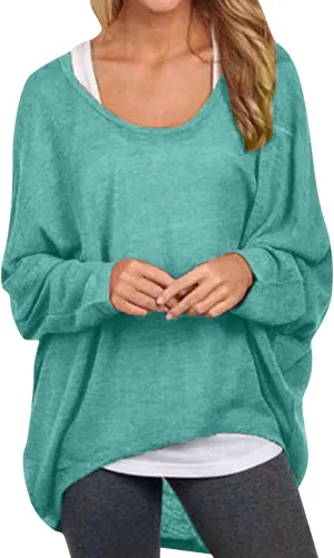 Womens Batwing Sleeve Pullover Tops Off Shoulder Loose Oversized Baggy Sweater Shirts Mens I Hop Hoodies
