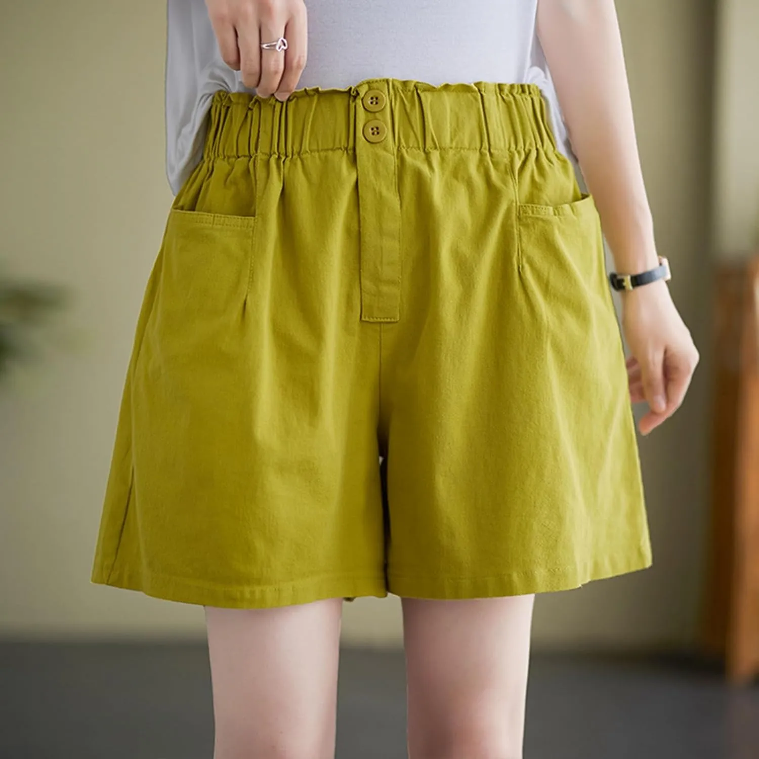 Women's Bermuda Shorts Elastic High Waisted Workout Cargo Pants Lounge Lightweight Breathable Hiking Pants