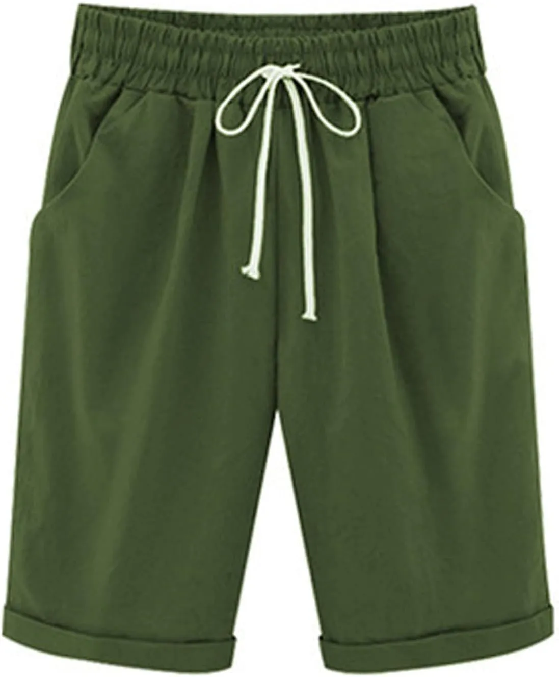 Women's Bermuda Shorts Jersey Shorts Workout Yoga Athletic Long Shorts for Women Comfy Summer Drawstring Shorts