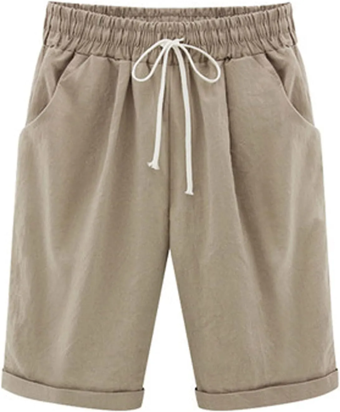 Women's Bermuda Shorts Jersey Shorts Workout Yoga Athletic Long Shorts for Women Comfy Summer Drawstring Shorts