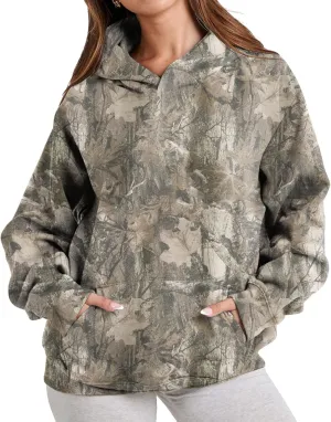 Womens Camo Hoodie Mens Camo Sweatshirt Maple Leaf Graphic Hoodies for Women Trendy Oversized Pullover Hoodies Y2k
