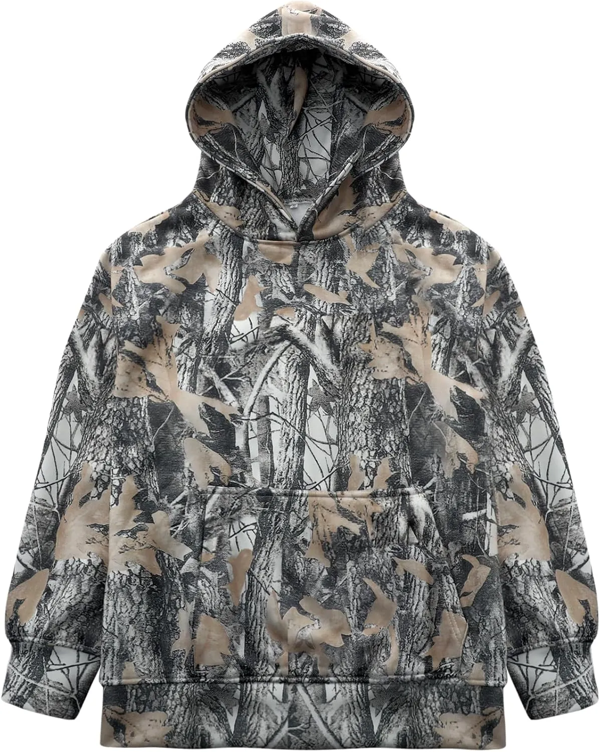 Womens Camo Maple Leaf Hoodie Oversized Lightweight Printed Fleece Hooded Sweatshirt with Pocket