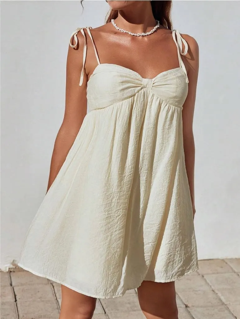 Women's Casual Loose Sleeveless Spaghetti Layered Dress Beach Vacation Mini Dresses Cute Elegant Flowy Sundress