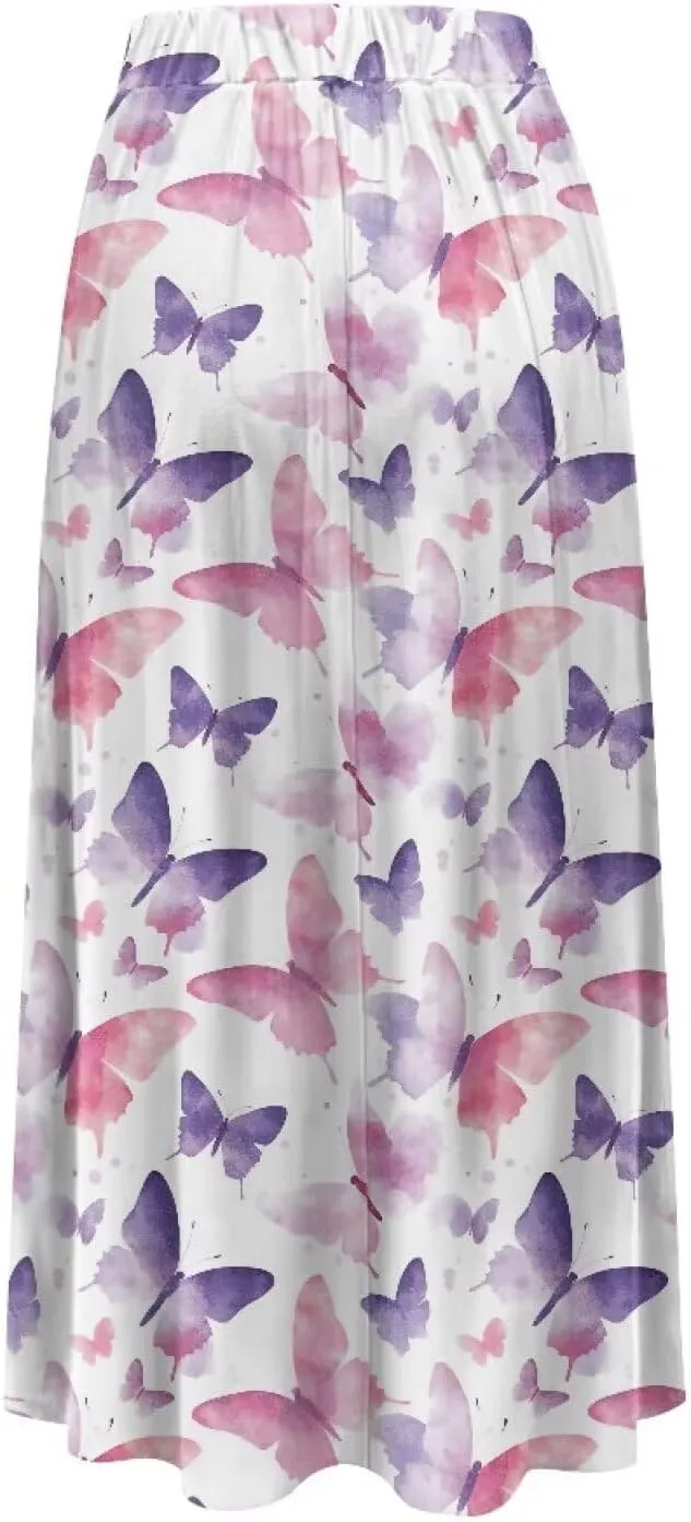 Women's Casual Maxi Skirt Long Skirts with Pockets Fashion Ankle Length Skirt Flowy Breathable Party Dress