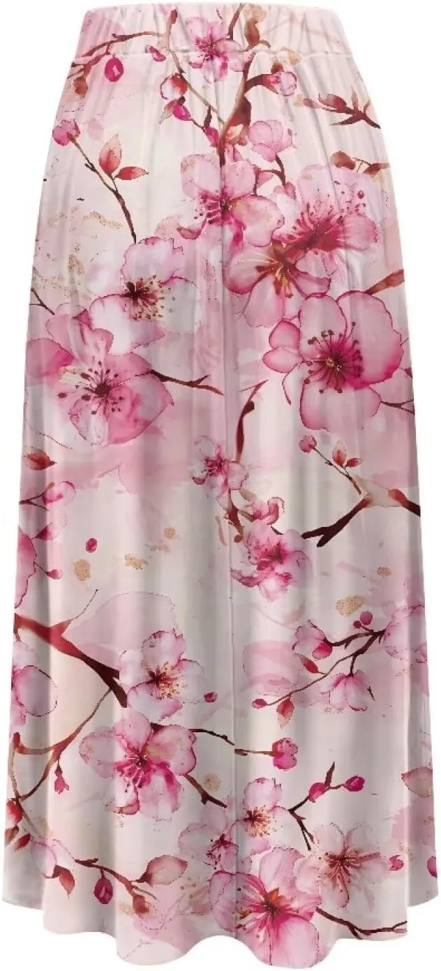 Women's Casual Maxi Skirt Long Skirts with Pockets Fashion Ankle Length Skirt Flowy Breathable Party Dress