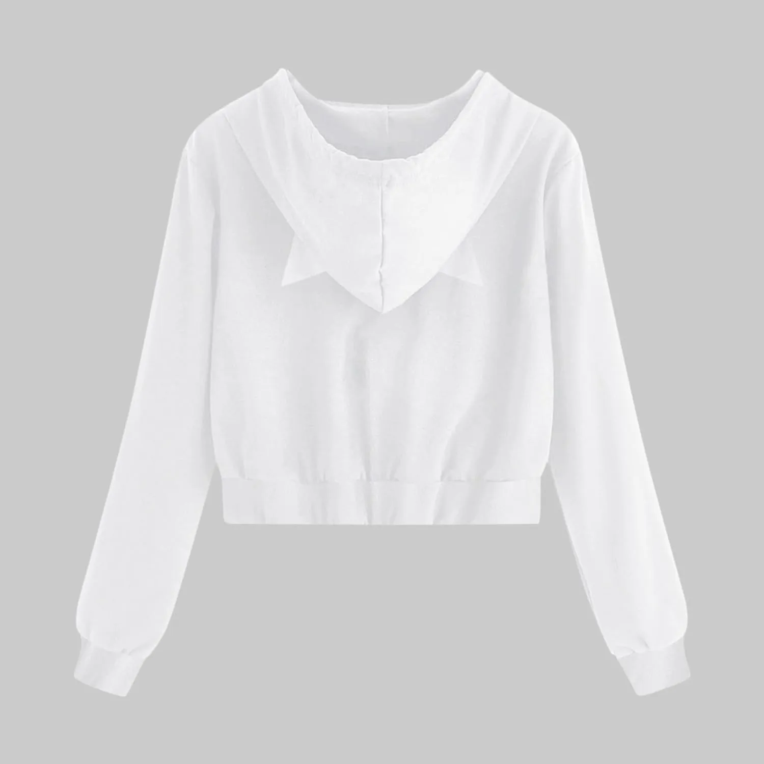 Women's Cat Ear Hoodie Full Zip Crop Sweatshirt Long Sleeve Cute Jacket Casual Coat 2024 Fashion Fall Outfits