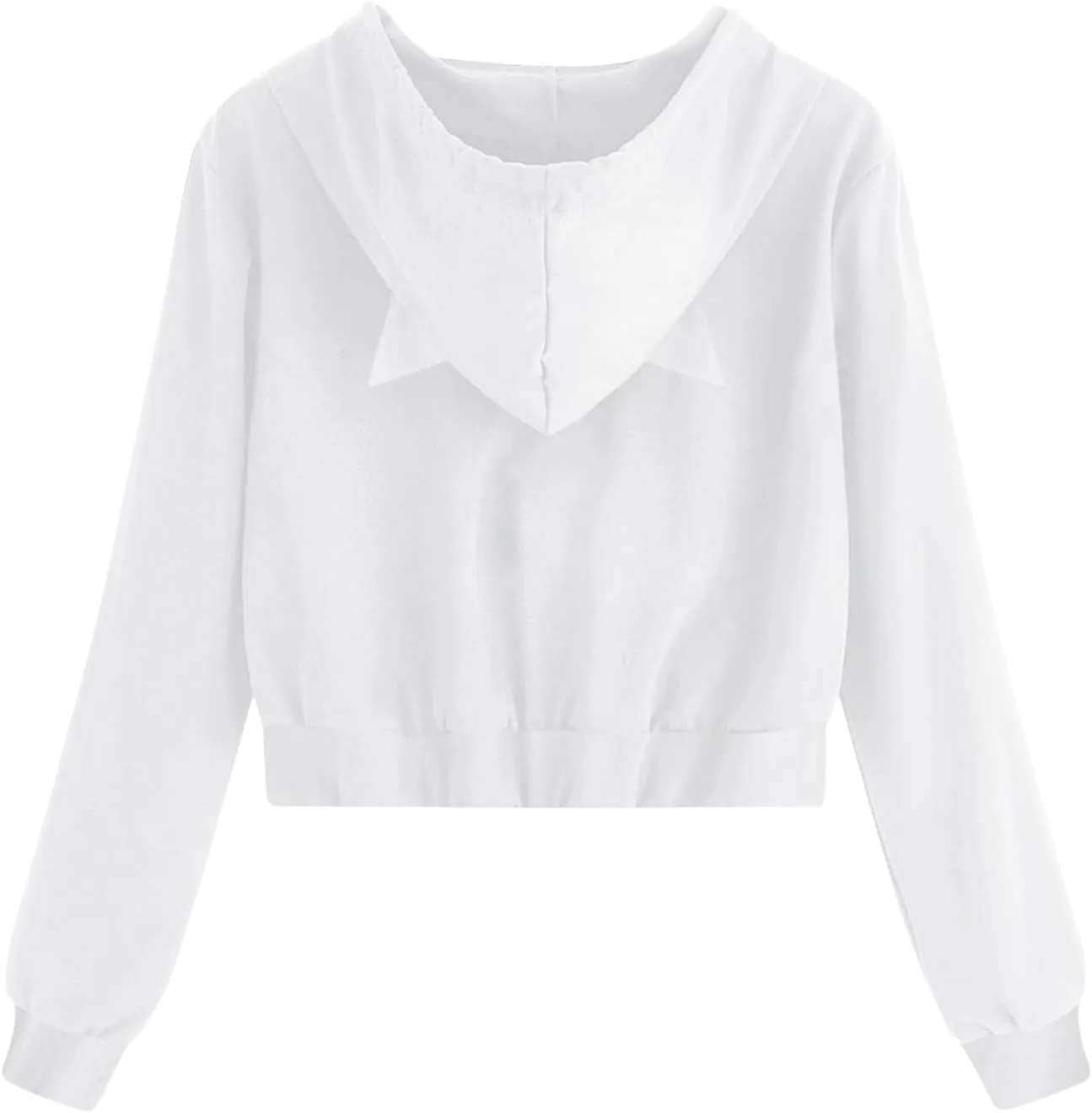 Women's Cat Ear Hoodie Full Zip Crop Sweatshirt Long Sleeve Cute Jacket Casual Coat 2024 Fashion Fall Outfits