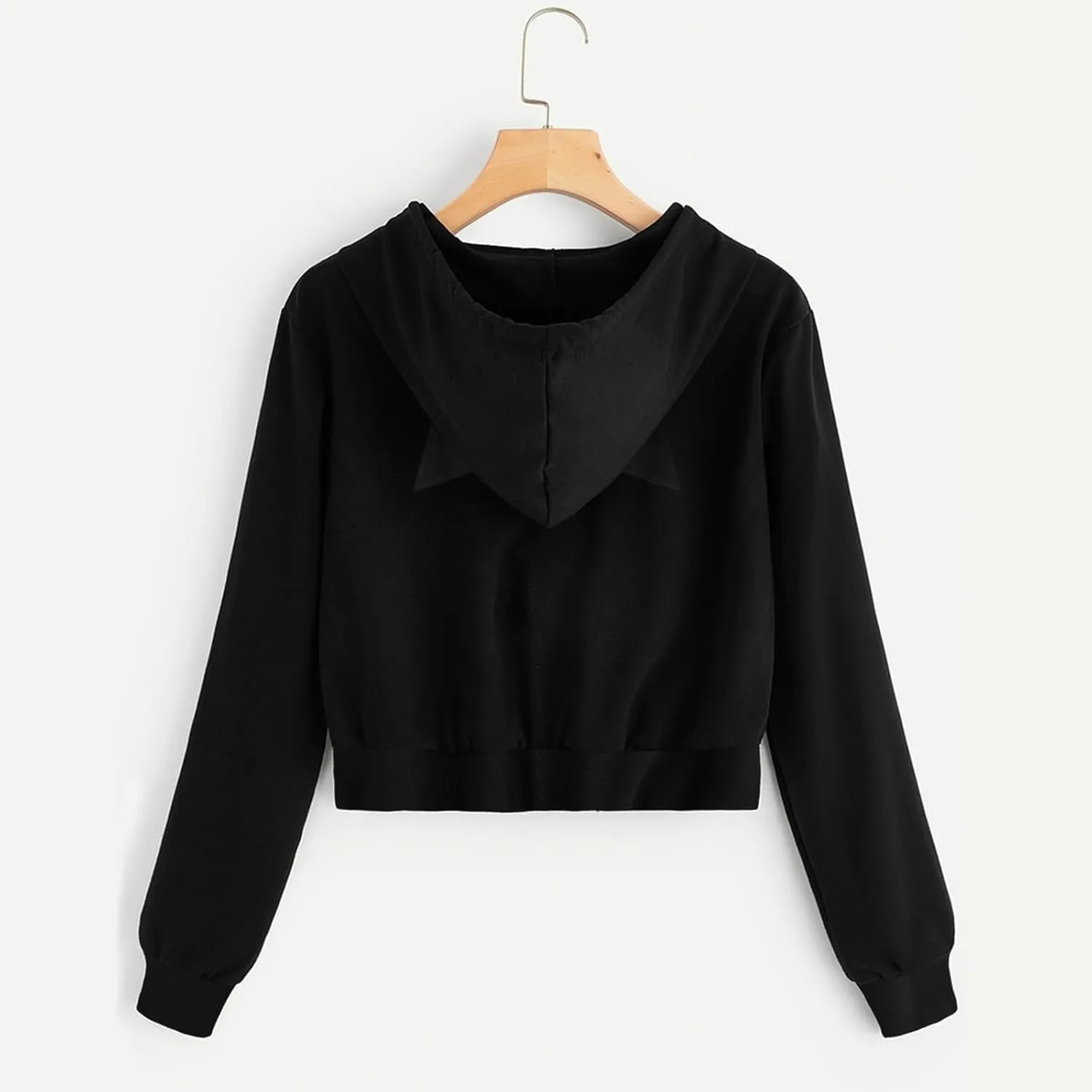 Women's Cat Ear Hoodie Full Zip Crop Sweatshirt Long Sleeve Cute Jacket Casual Coat 2024 Fashion Fall Outfits