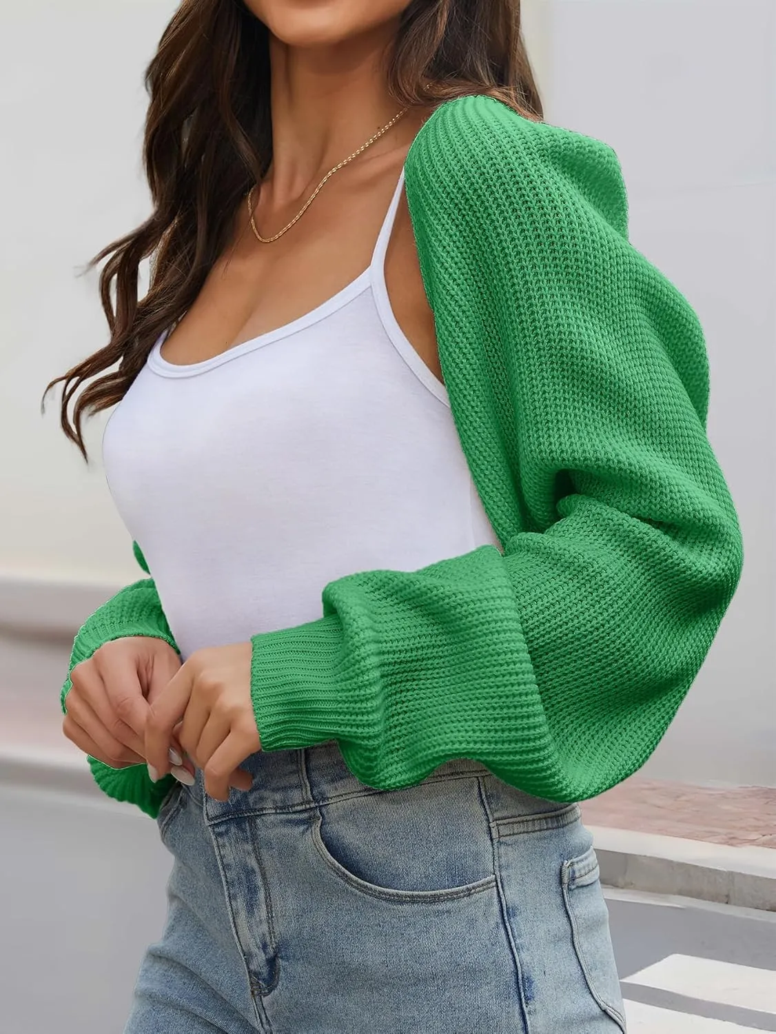 Women's Cropped Cardigan Bolero Shrug Sweater 2025