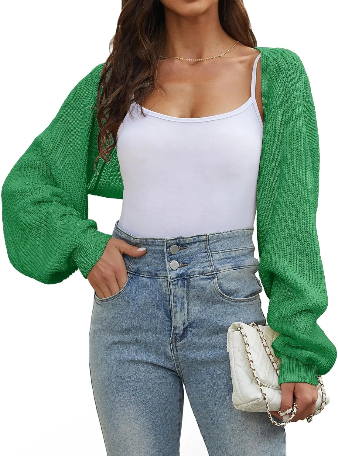 Women's Cropped Cardigan Bolero Shrug Sweater 2025