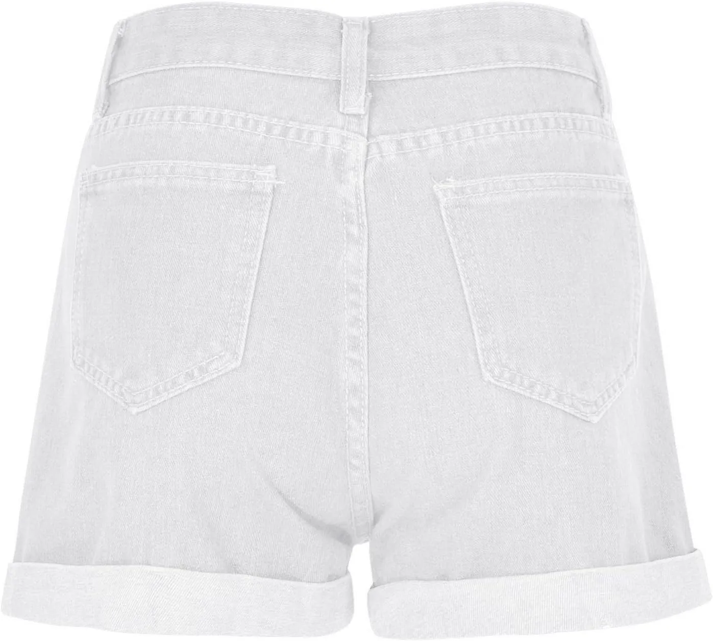 Womens Denim Shorts High Waisted Summer Hot Pants Hem Curled Loose Jean Short Casual Shorts with Love Embroidery