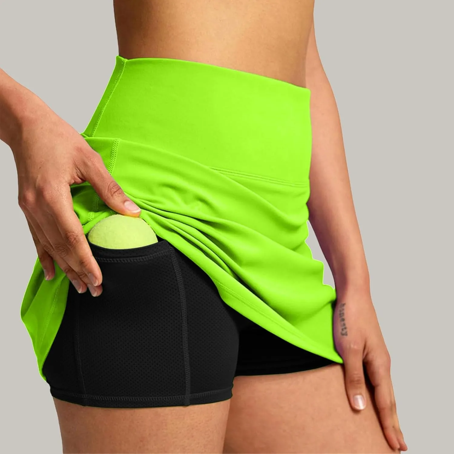 Women's Double Layered Pleats Tennis Skirts for Women High Waisted Skirt with Shorts Bathing Suit Boy Shorts for