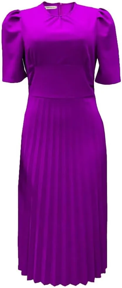 Women's Fall Midi Dress Wrap Flowy Ruffle Pleated Casual Dresses Pleated Dress