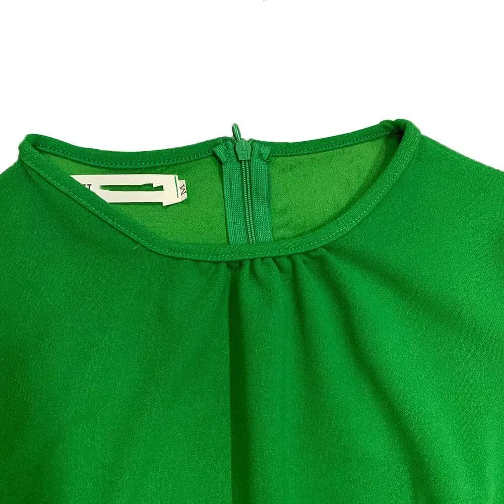 Women's Fall Midi Dress Wrap Flowy Ruffle Pleated Casual Dresses Pleated Dress