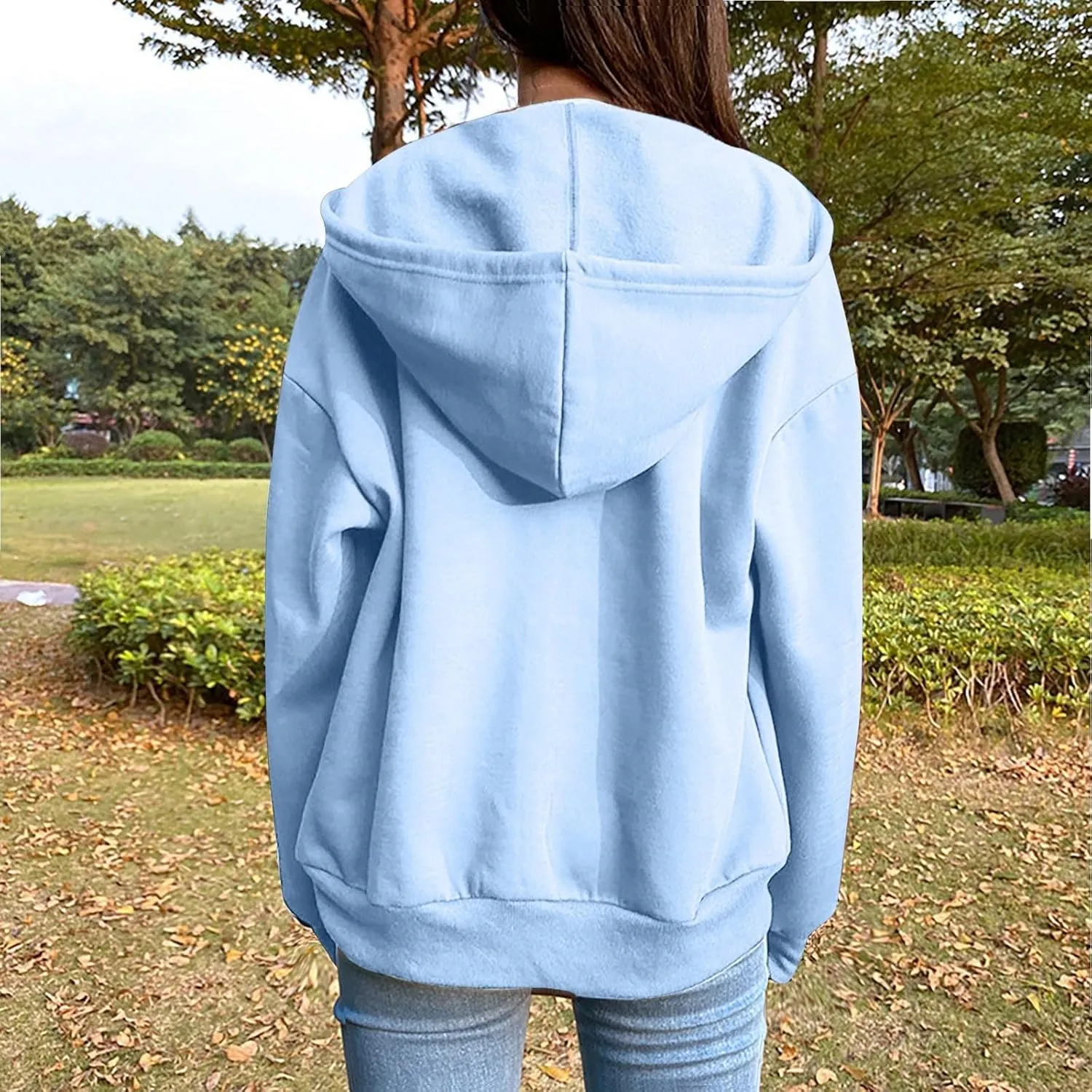 Womens Fleece Zip Up Jacket Lightweight Fall Jackets y2k Clothes Teen Girls Trendy Hoodies Sweatshirts With Pockets