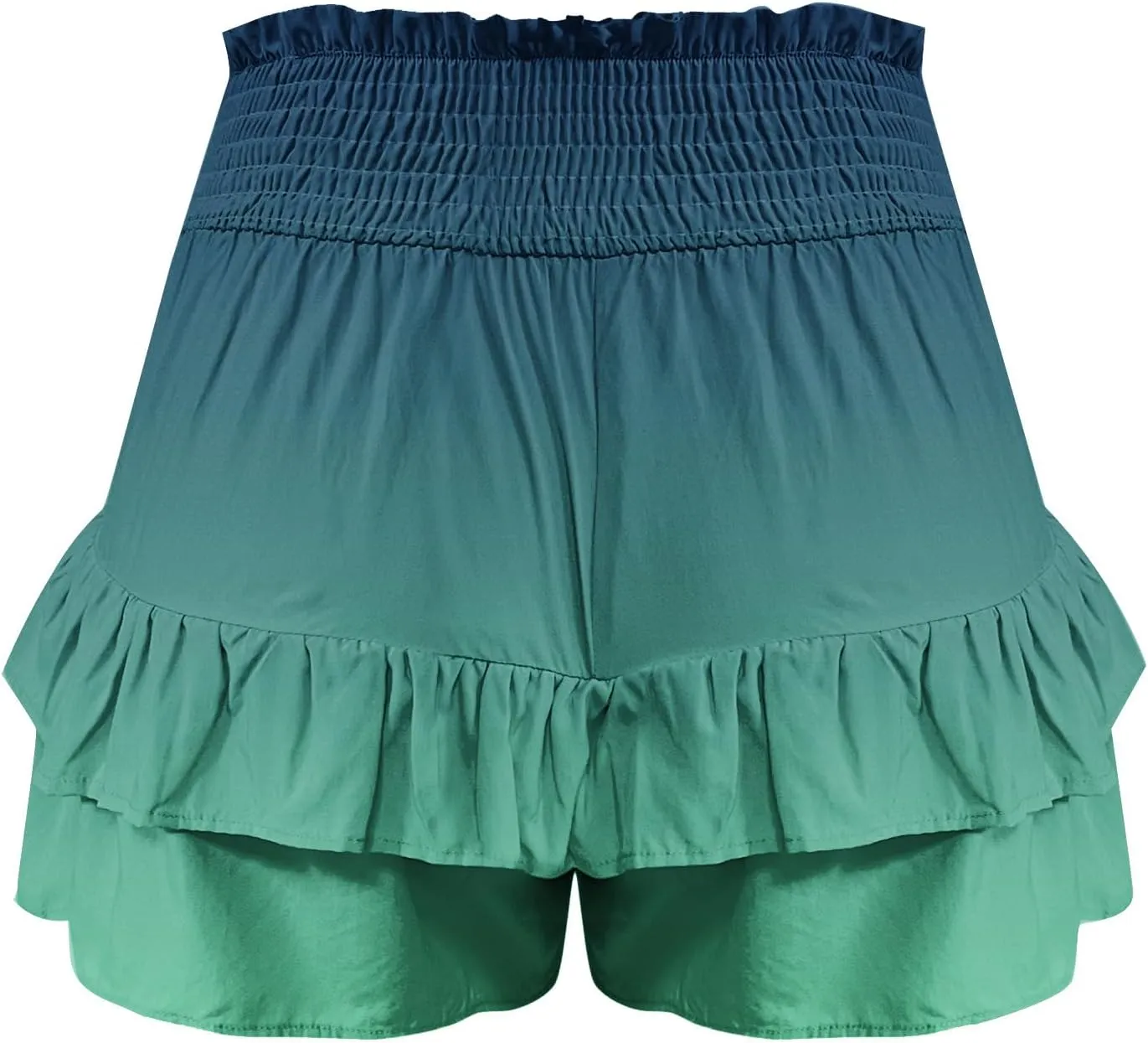 Womens Flowy High Waisted Shorts Summer Casual Ruffle Skorts Cute Mini Skirts Trendy Gradient Comfy Beach Short Pants