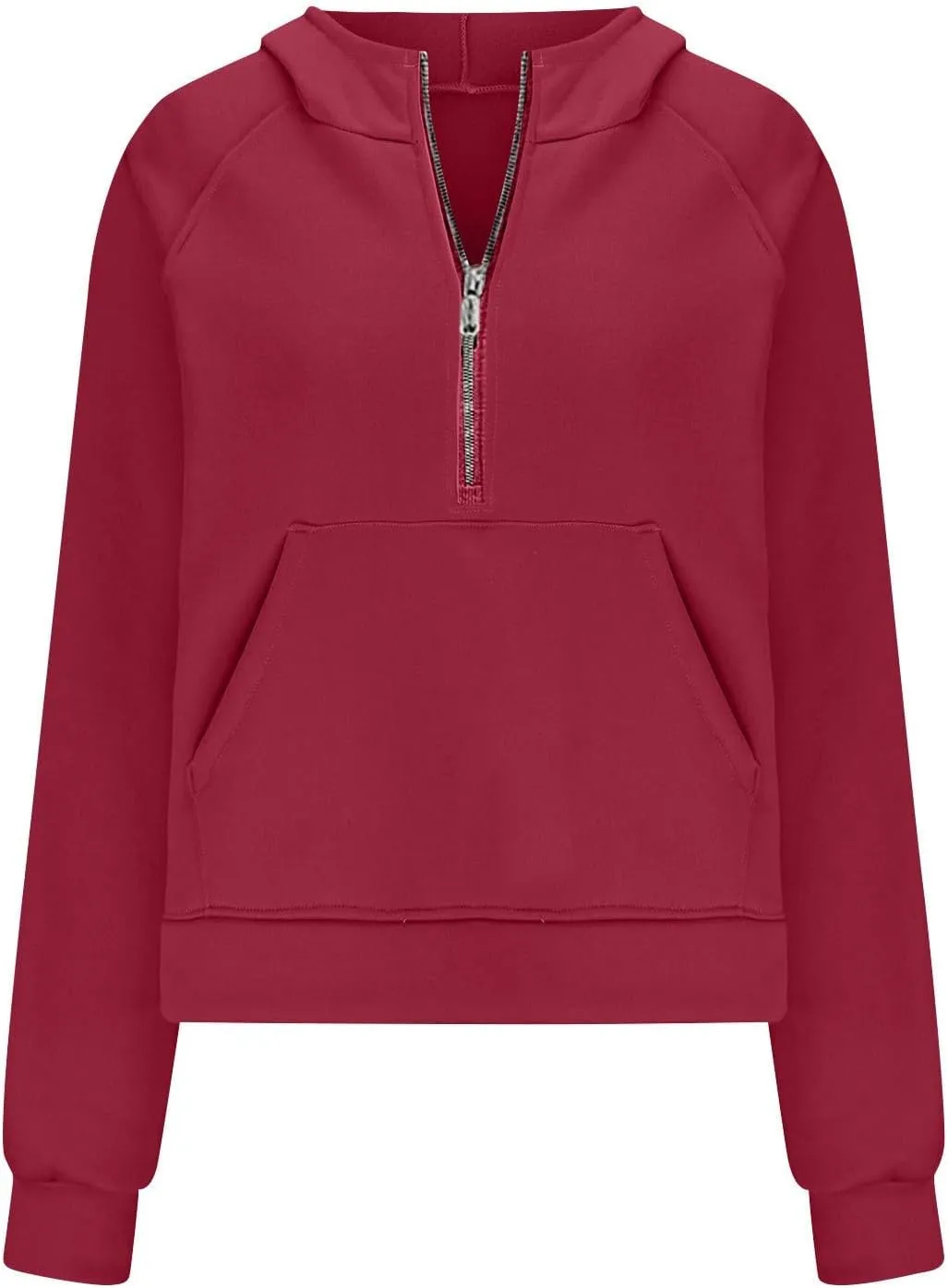Women's Half Zip Cropped Hoodies Fall Fleece Hooded Pullover Long Sleeve Loose Sweatshirt 2025 Winter Trendy Outfits