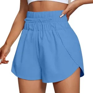 Womens High Waisted Running Shorts Quick-Drying Athletic Workout Biker Shorts Layer Lightweight Trendy Gym Trousers