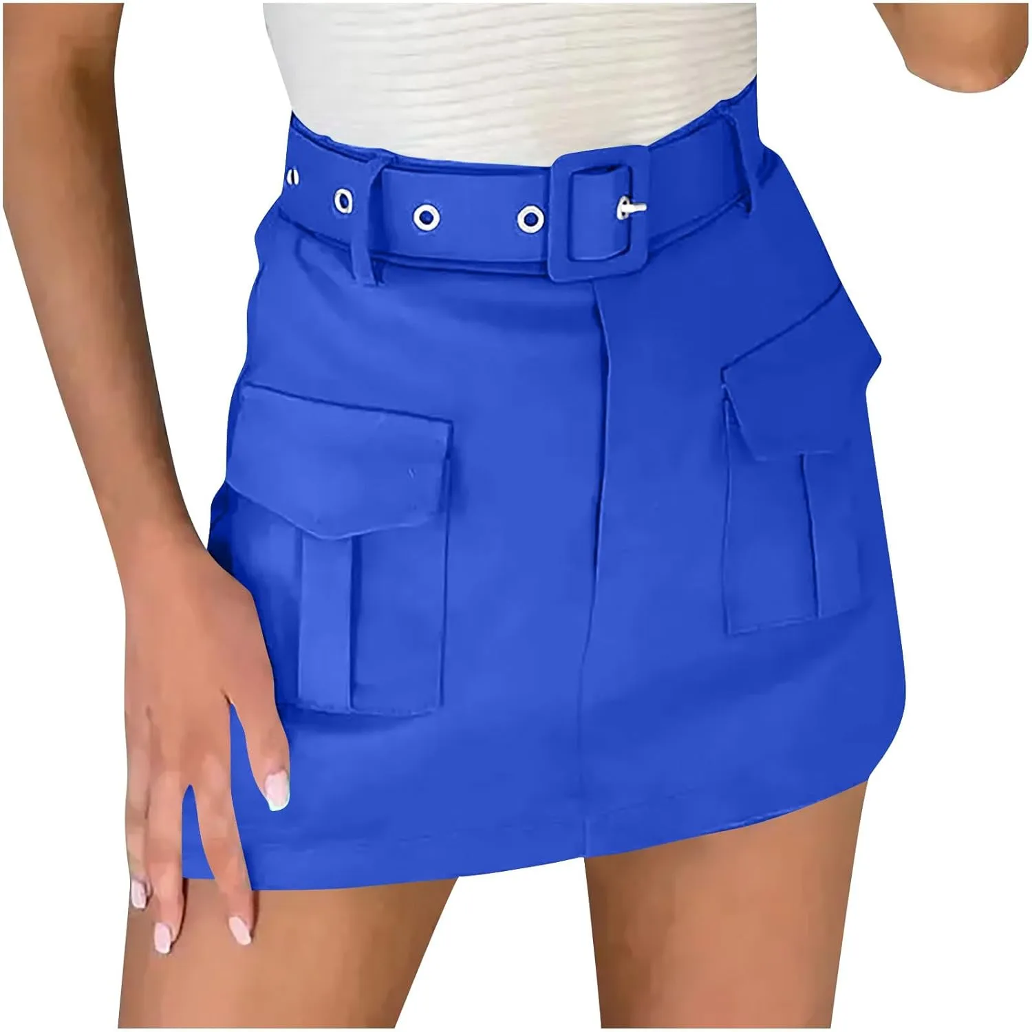 Women's Hiking Cargo Skorts High Waisted Dressy Casual Shorts with Pockets Elegant Ladies Office Work Mini Skirts