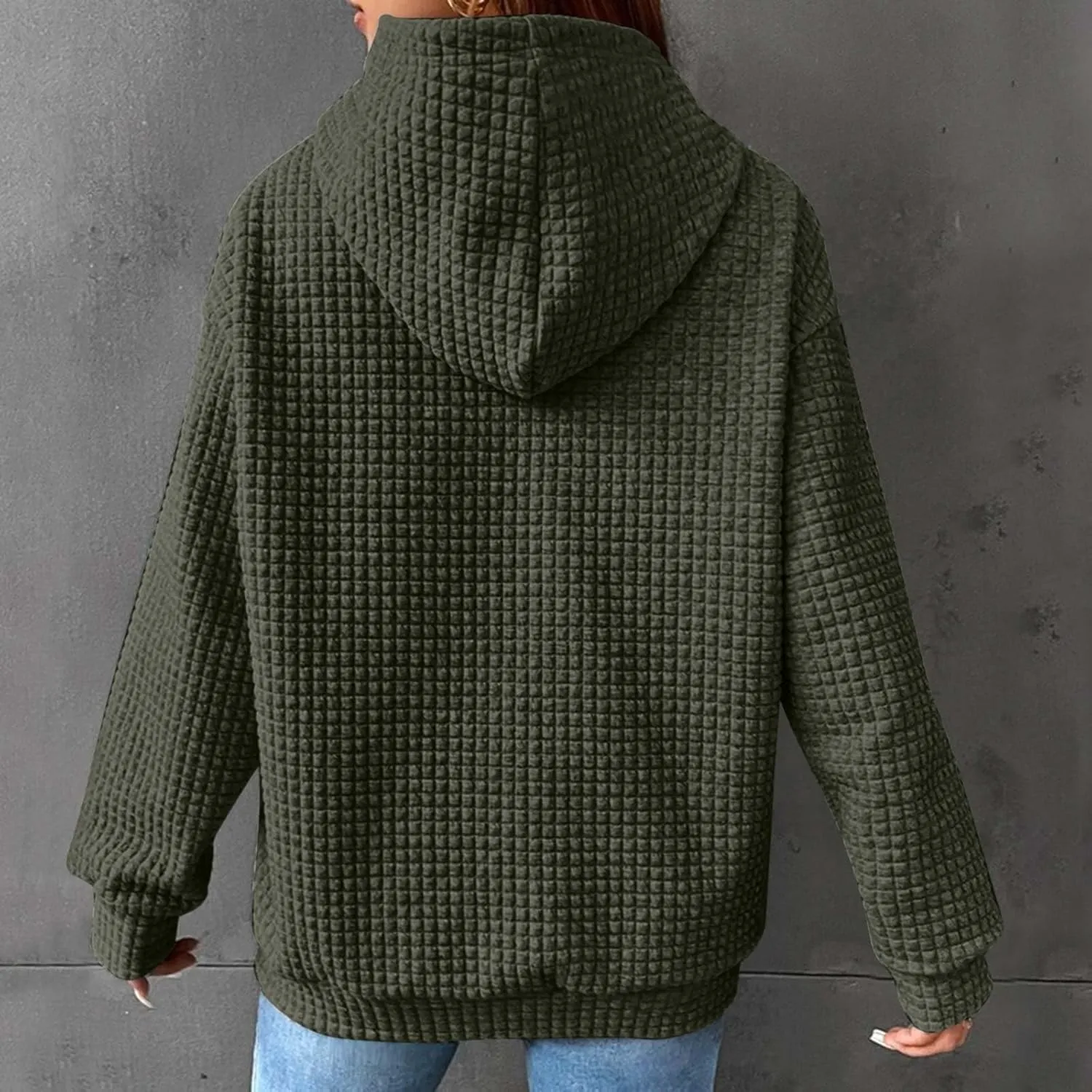 Womens Hoodies Long Sleeve Solid Drawstring Hoodie Sweatshirts For Women Casual Pullover With Pockets Tops 2024