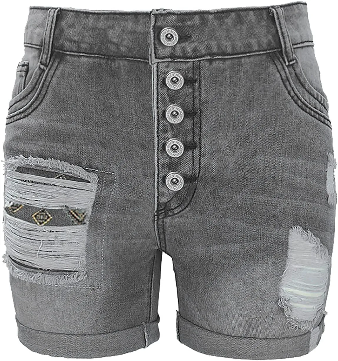 Women's Jean Shorts Stretchy High Waisted Crossover Sloping Waistband Denim Shorts Y2K Trendy Casual Summer Clothes