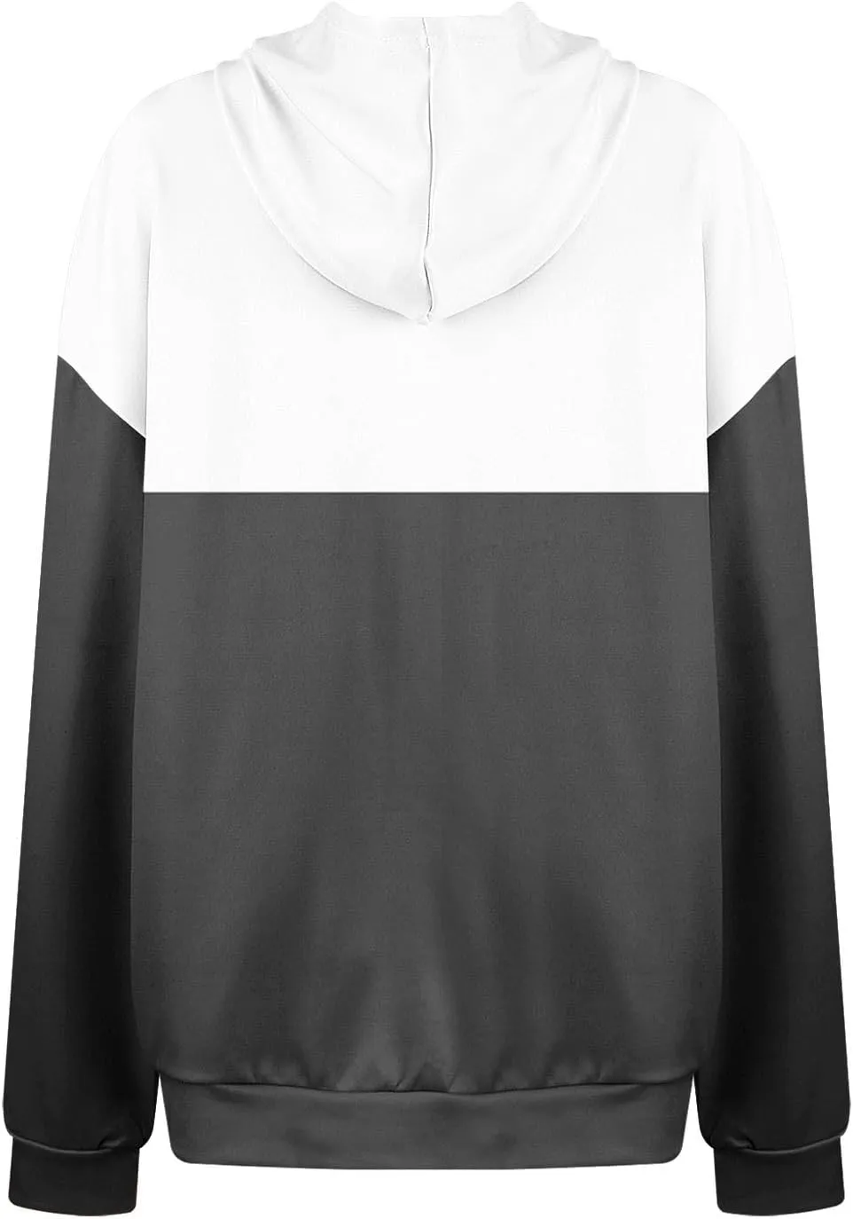 Women's Oversized Color Block Hooded Sweatshirt Fall Fashion Long Sleeve Drawstring Casual Pullover Tops with Pocket