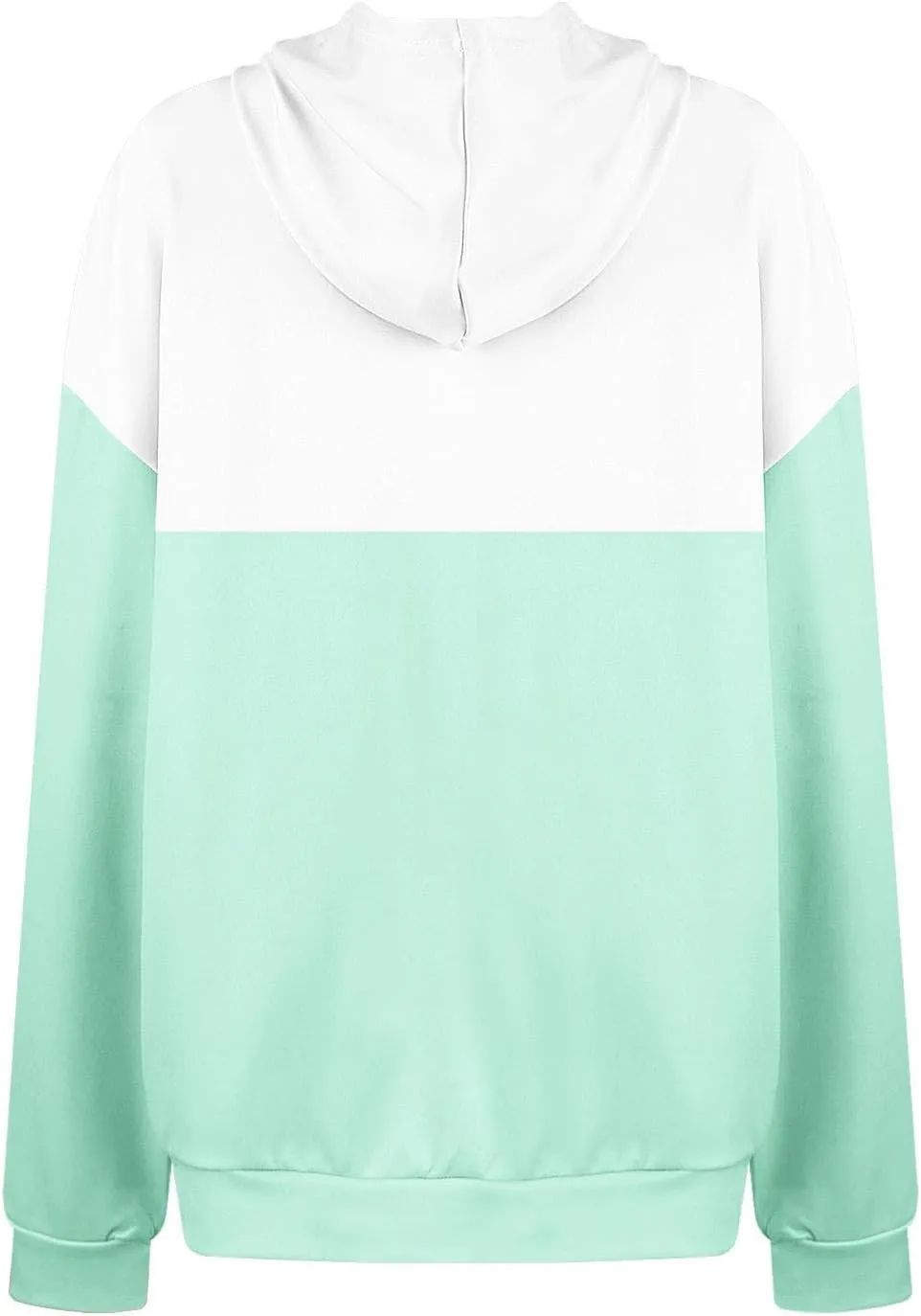 Women's Oversized Color Block Hooded Sweatshirt Fall Fashion Long Sleeve Drawstring Casual Pullover Tops with Pocket
