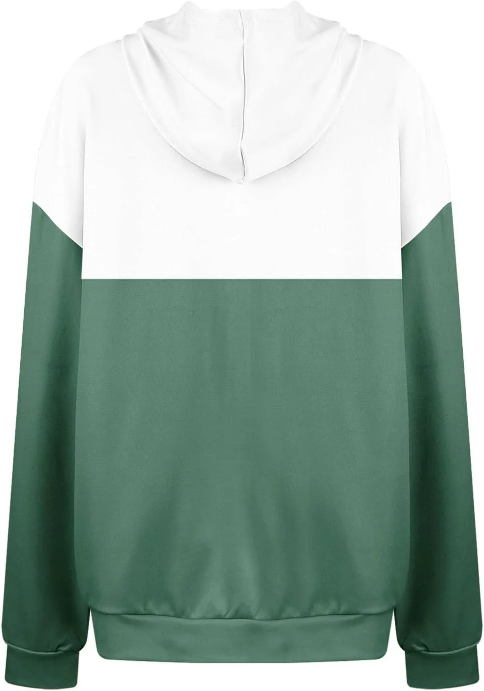 Women's Oversized Color Block Hooded Sweatshirt Fall Fashion Long Sleeve Drawstring Casual Pullover Tops with Pocket