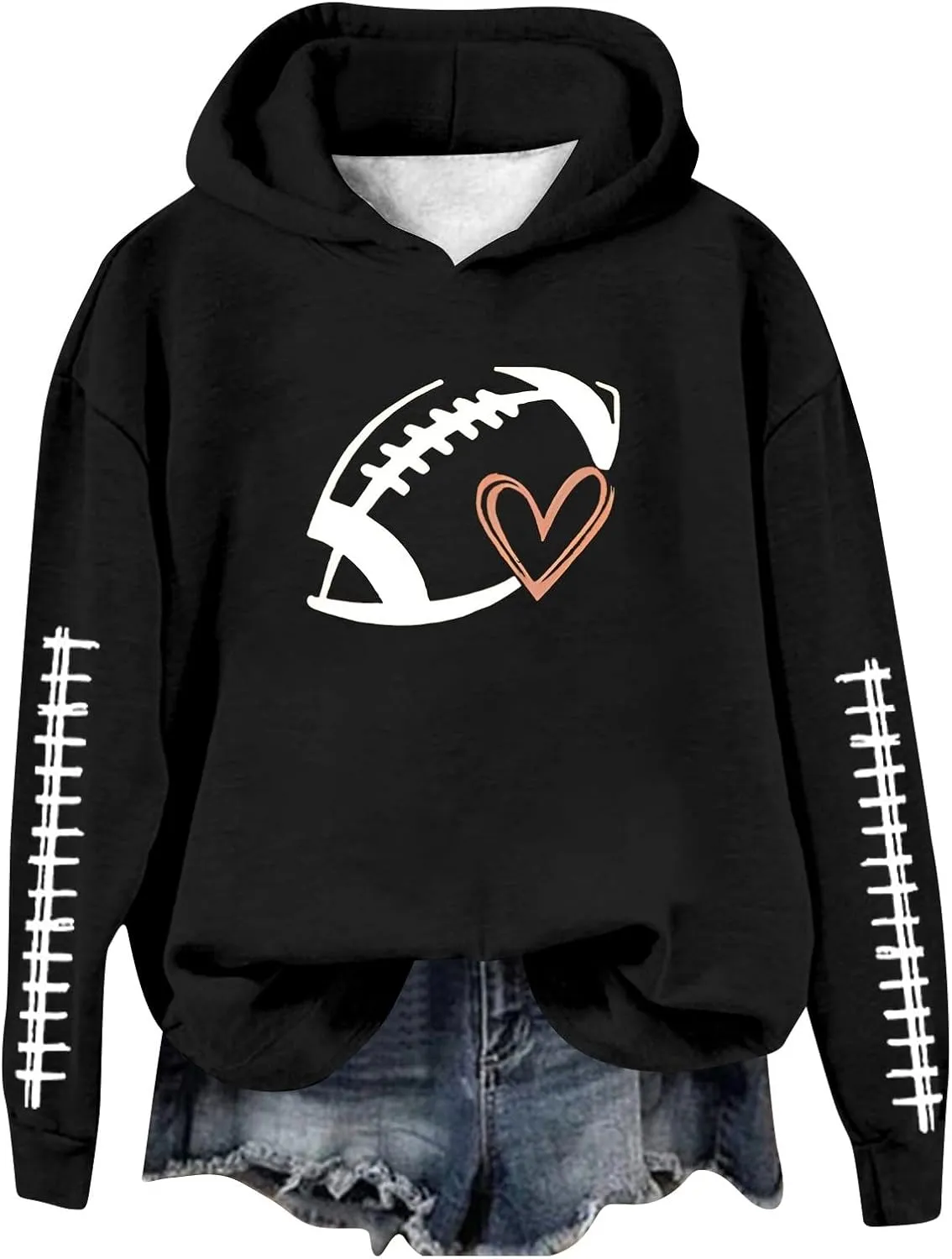 Womens Oversized Hoodies Football Hoodies for Women Graphic Print Sunday Sports Long Sleeve Sweatshirts 2024 Fall Athletic Casual Pullover Top My Recent Orders