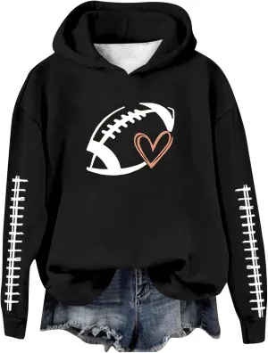 Womens Oversized Hoodies Football Hoodies for Women Graphic Print Sunday Sports Long Sleeve Sweatshirts 2024 Fall Athletic Casual Pullover Top My Recent Orders
