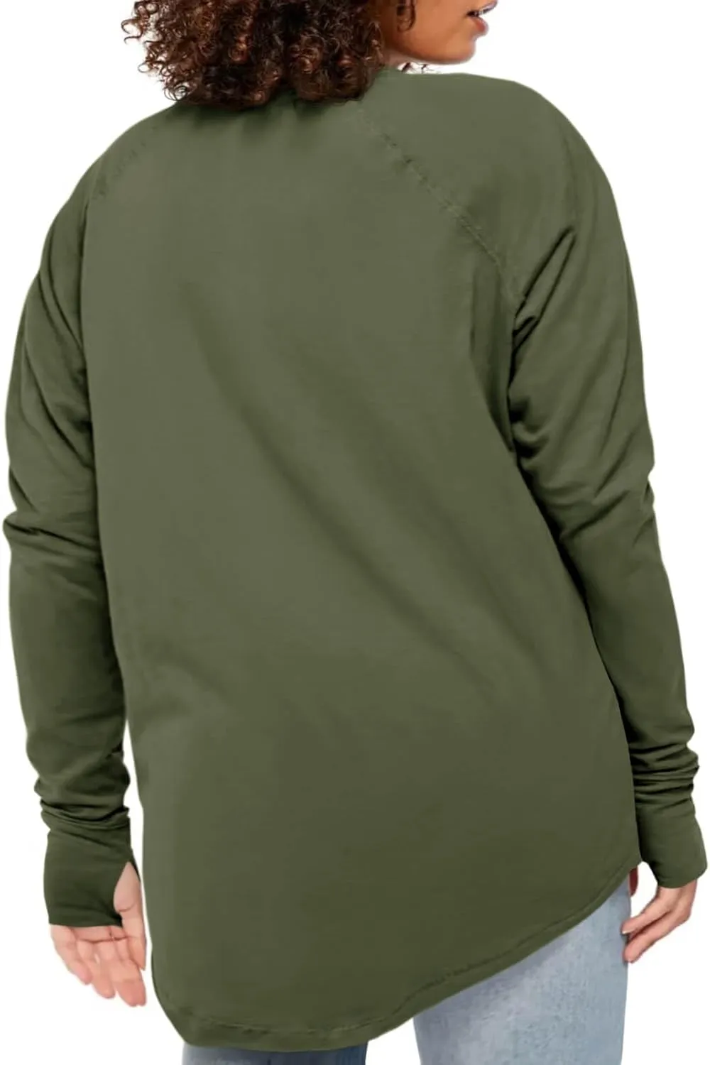 Women's Plus Size Long Sleeve Tunic Top Crew Neck Summer Oversized Fit Basic T Shirts Blouse