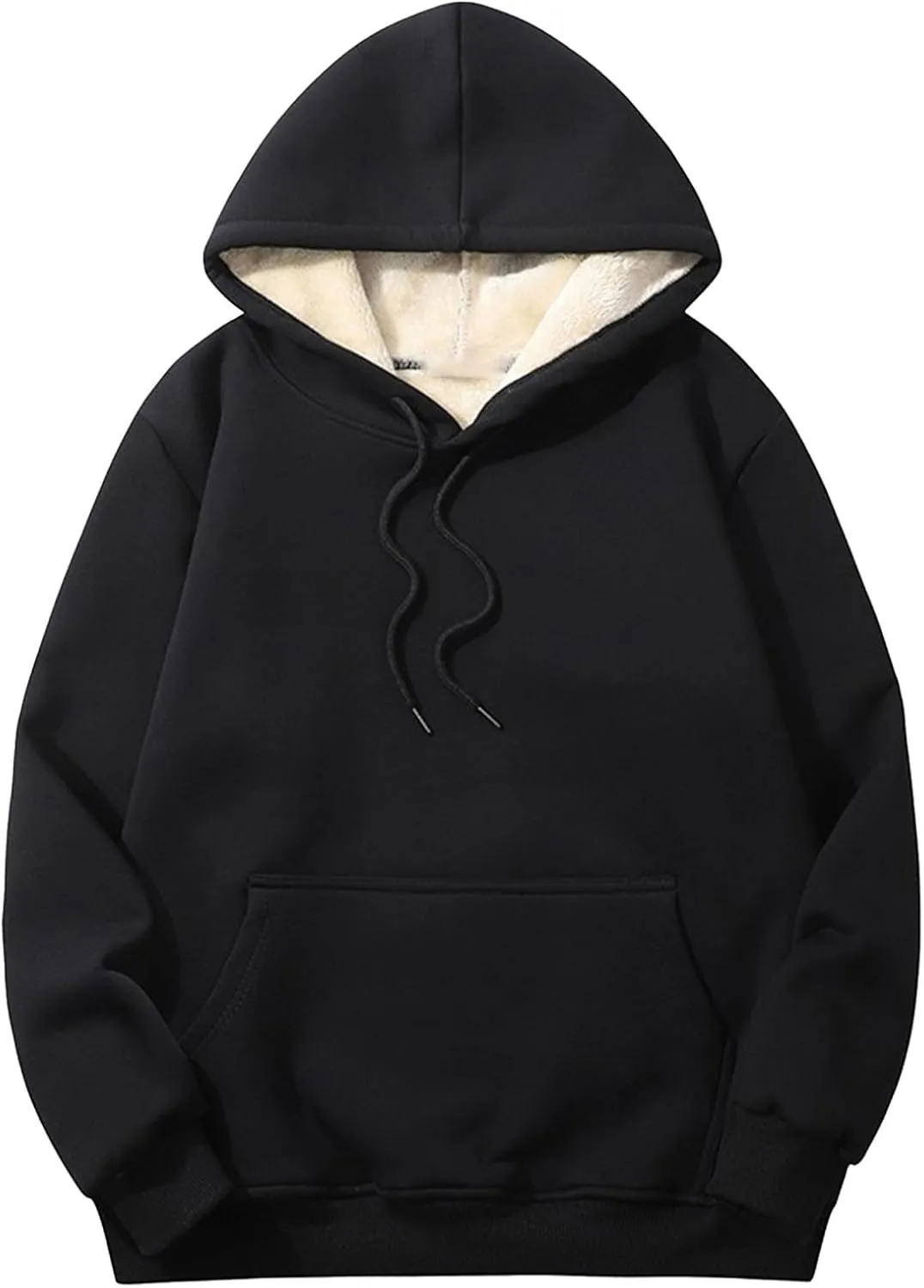 Womens Plus Size Sherpa Lined Hoodies Winter Warm Fleece Hooded Sweatshirt Casual Thermal Tops with Pocket