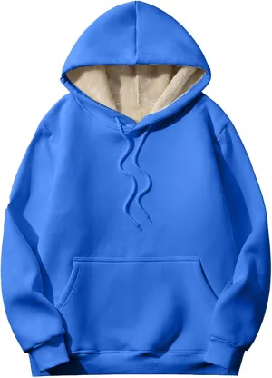 Womens Plus Size Sherpa Lined Hoodies Winter Warm Fleece Hooded Sweatshirt Casual Thermal Tops with Pocket