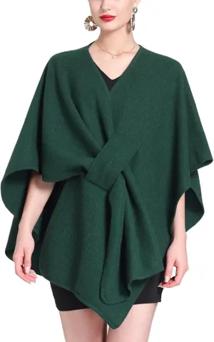 Womens Shawls Wrap Poncho Soft Capes Open Front Cardigan Cashmere Knitted Cloak Scarf