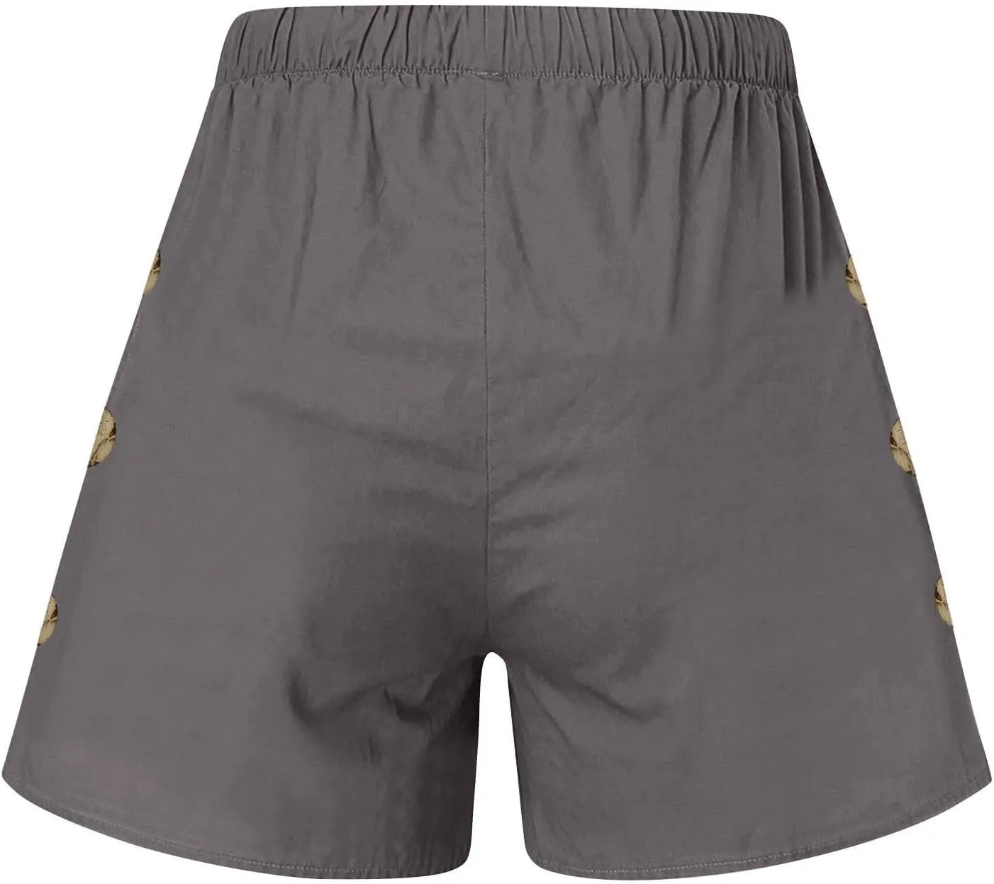 Womens Shorts Comfy Drawstring High Waist Cotton Shorts Solid Lounge Summer Beach Trouser Short with Button Pockets