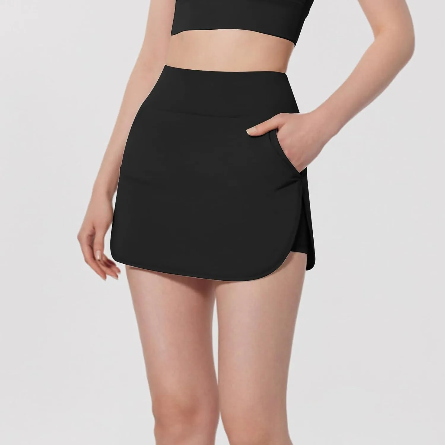Women's Tennis Skirts Golf Skorts with Pockets High Waisted Side Slit Inner Shorts Yoga Athletic Workout Skirts