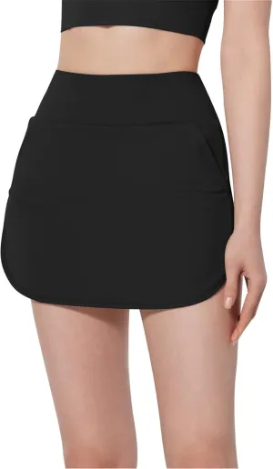 Women's Tennis Skirts Golf Skorts with Pockets High Waisted Side Slit Inner Shorts Yoga Athletic Workout Skirts