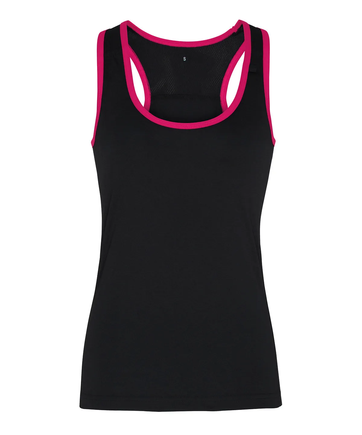 Womens TriDri® panelled fitness vest | Hot Pink/Black