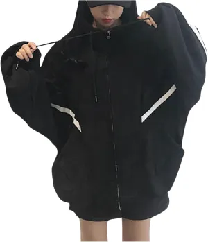 Womens Zip Up Hoodie Oversized Plus Size Cute Aesthetic Y2K Hoodies Teen Girls Casual Baggy Sweatshirt