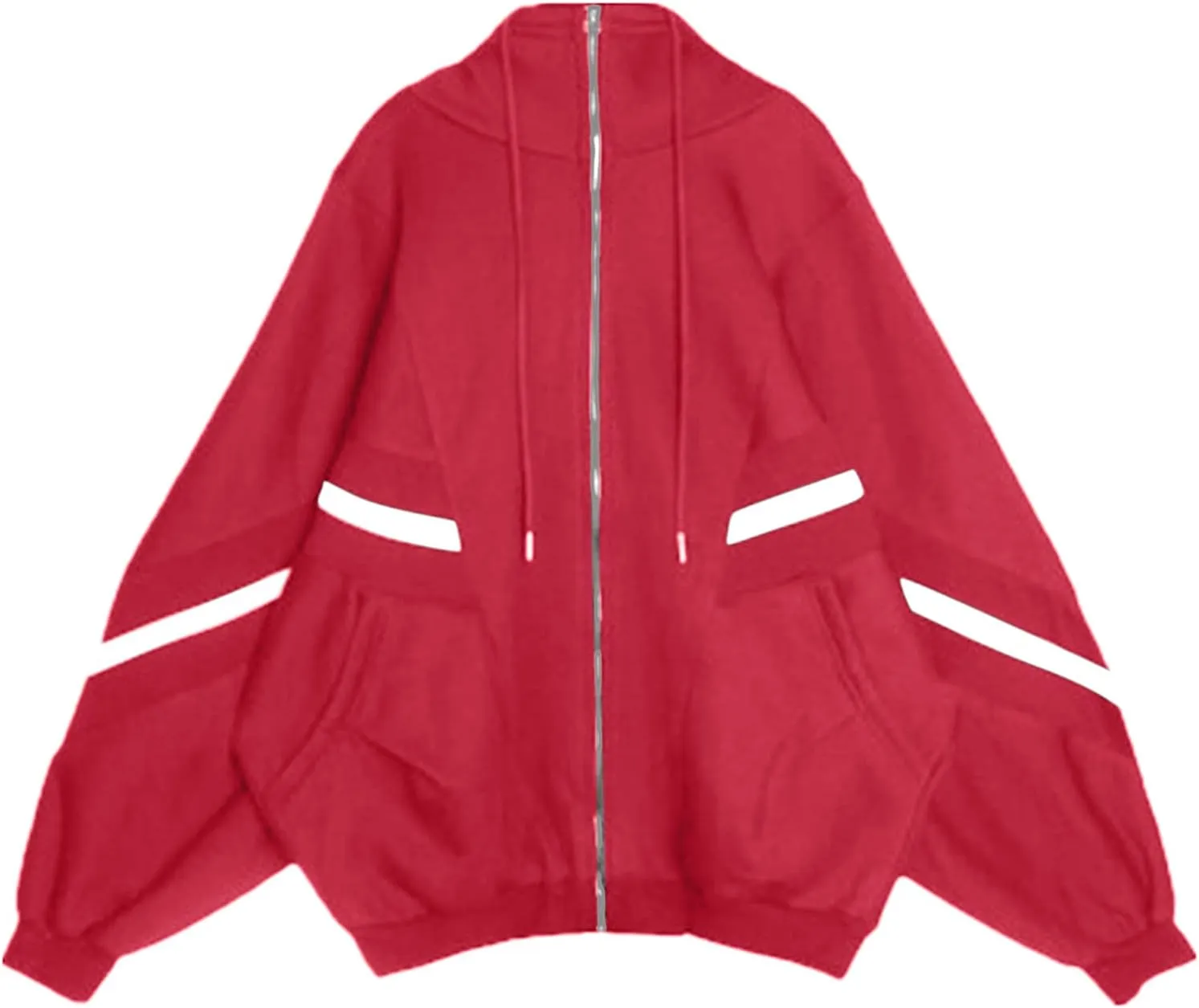 Womens Zip Up Hoodie Oversized Plus Size Cute Aesthetic Y2K Hoodies Teen Girls Casual Baggy Sweatshirt