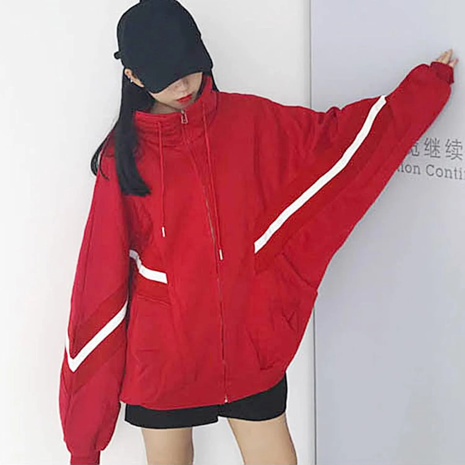 Womens Zip Up Hoodie Oversized Plus Size Cute Aesthetic Y2K Hoodies Teen Girls Casual Baggy Sweatshirt