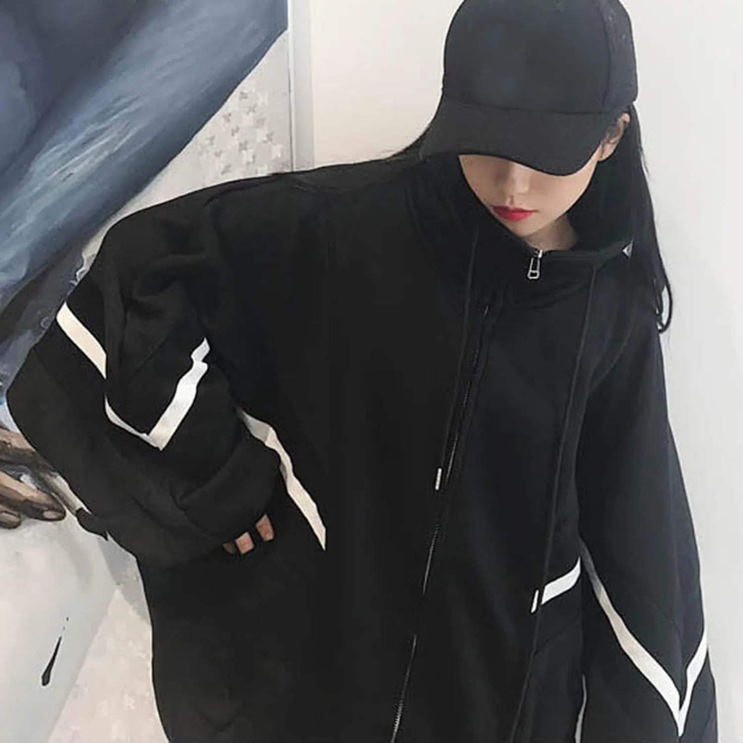 Womens Zip Up Hoodie Oversized Plus Size Cute Aesthetic Y2K Hoodies Teen Girls Casual Baggy Sweatshirt