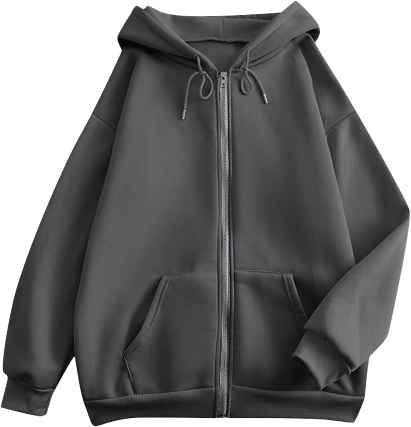 Womens Zip up Hoodies Long Sleeve Sweatshirts with Hood Fall Outfits Oversized Sweaters Casual Fashion Jackets 2024