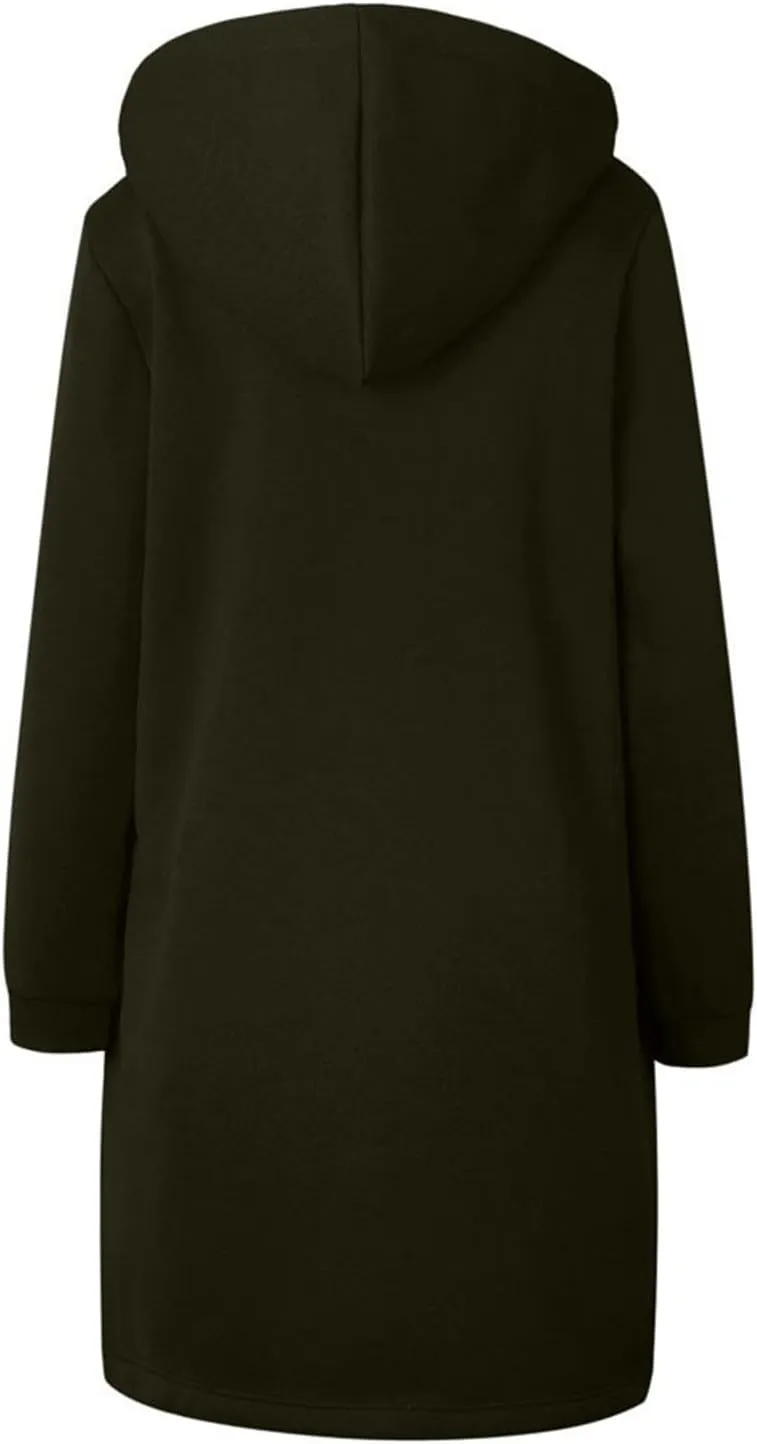 Women's Zip Up Hoodies Oversized Fleece Open Front Hooded Long Sweatshirts Casual Long Sleeve 2024 Fall Jacket Coat