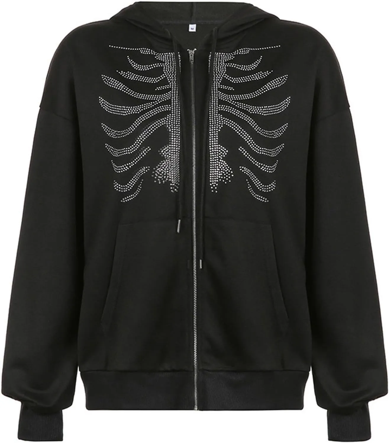 Y2K Hoodies for Women Full Zip Up Print Graphic Oversized Pockets Hooded Jacket 90s Long Sleeve Sweatshirt Coat Streetwear